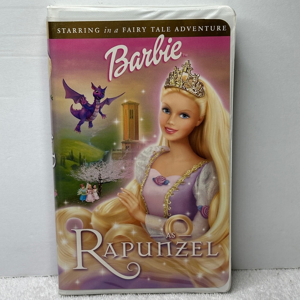Barbie as Rapunzel VHS 2002 Family Home Entertainment FHE Clamshell with Insert